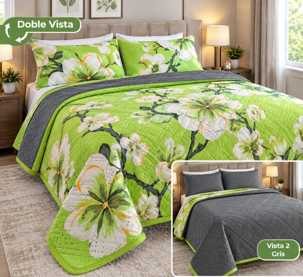 Colcha Queen Doble Vista