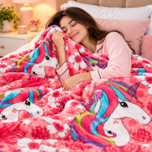 Frazada Matrimonial Panda — Unicornio Rosa1