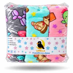 Pack de Frazadas para Bebé — Rosa, Verde, Gris