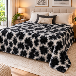 Frazada King Panda — Diseño Trigre Blanco con Negro