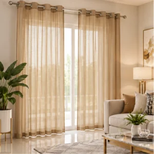 Cortina Traslúcida 137cm x213cm 2 hojas — BEIGE ARENA